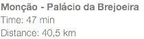 Monção - Palácio da Brejoeira Time: 47 min Distance: 40,5 km