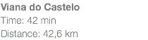 Viana do Castelo Time: 42 min Distance: 42,6 km
